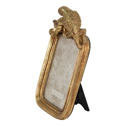 Clayre & Eef Photo Frame 10x15 cm Gold colored Plastic Rectangle Bird