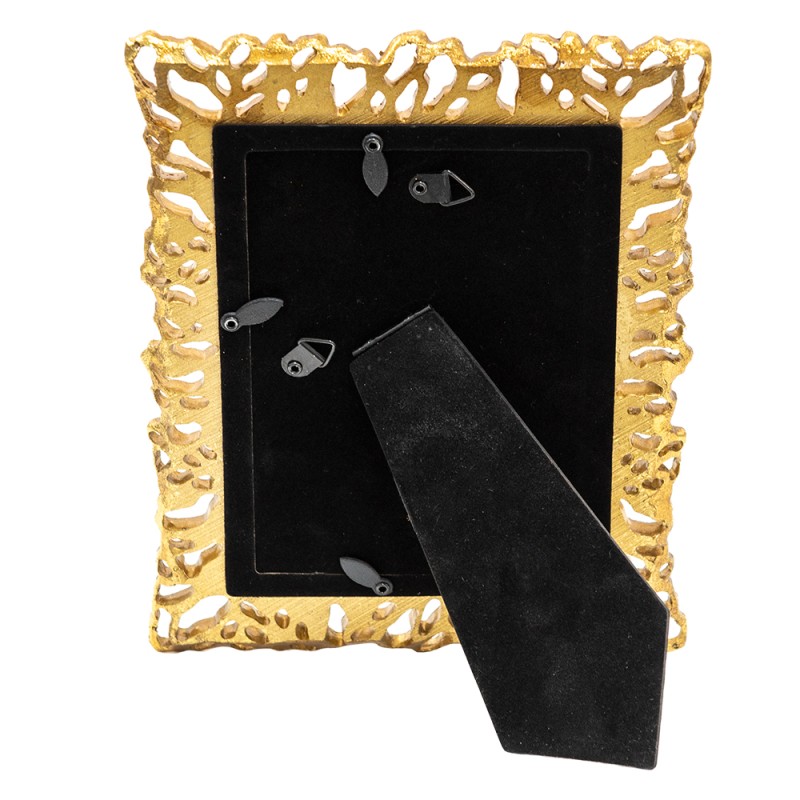 Clayre & Eef Bilderrahmen 10x15 cm Goldfarbig Kunststoff Rechteck