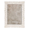 Clayre & Eef Bilderrahmen 17x22 cm Weiß Goldfarbig Kunststoff Rechteck Blumen