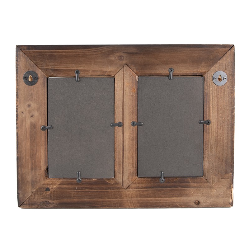 Clayre & Eef Bilderrahmen 10x15 cm Schwarz Holz Rechteck