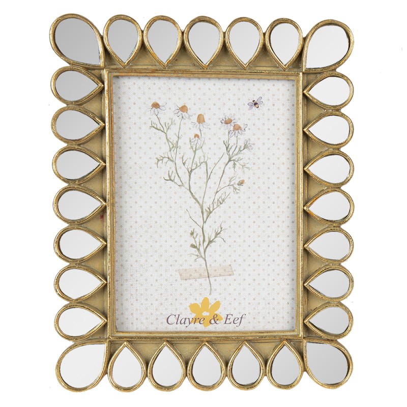 Clayre & Eef Bilderrahmen 13x18 cm Goldfarbig Kunststoff