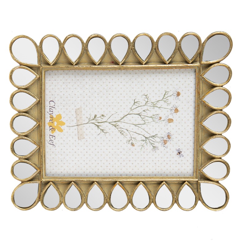 Clayre & Eef Bilderrahmen 13x18 cm Goldfarbig Kunststoff