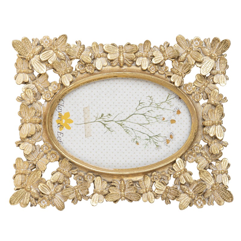Clayre & Eef Bilderrahmen 10x15 cm Goldfarbig Kunststoff