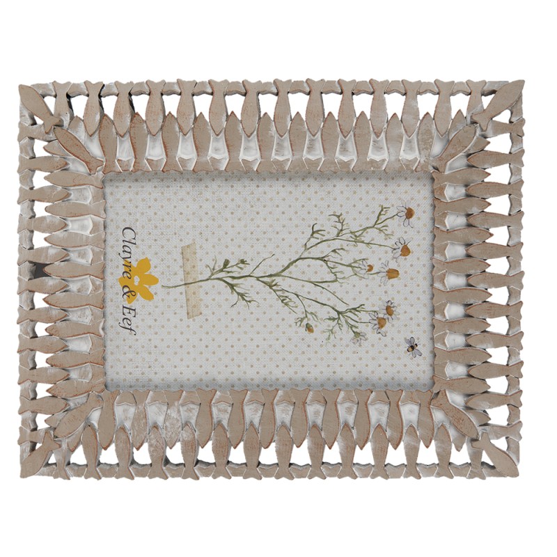 Clayre & Eef Photo Frame 10x15 cm Beige Plastic