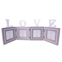 Clayre & Eef Photo Frame 10x10 cm Grey White MDF Rectangle Love