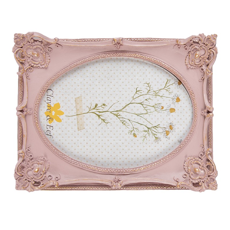 Clayre & Eef Photo Frame 13x18 cm Pink Plastic Glass