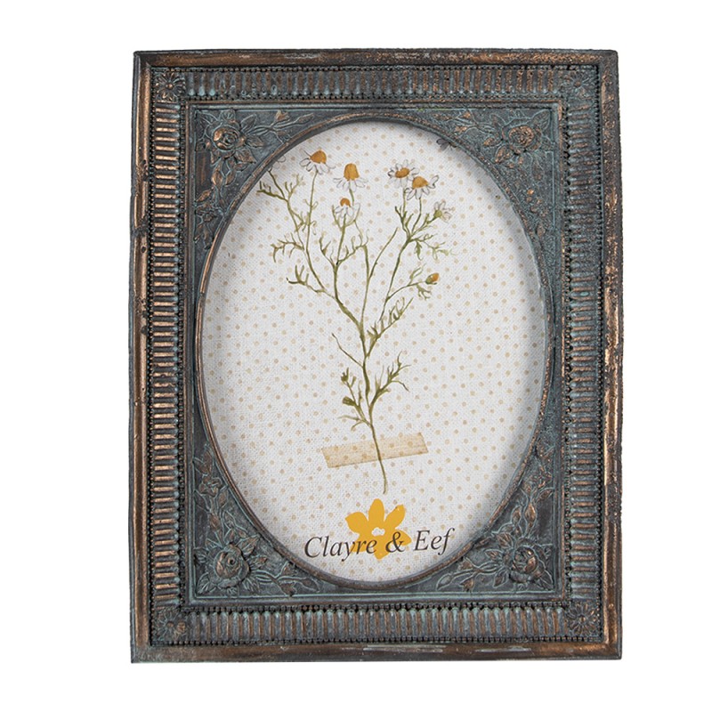 Clayre & Eef Cadre photo 13x18 cm Vert Plastique Verre
