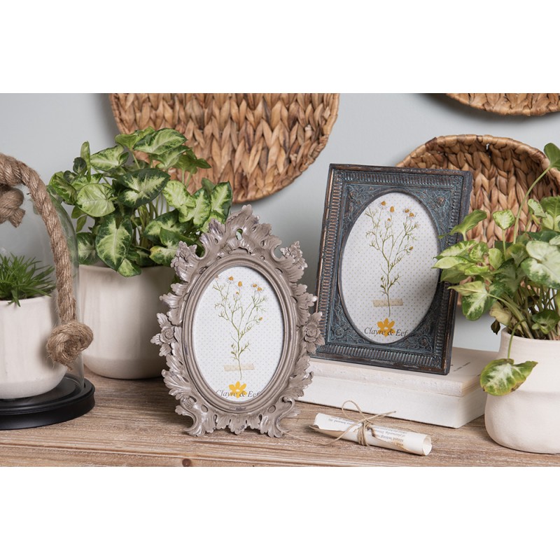 Clayre & Eef Cadre photo 13x18 cm Vert Plastique Verre