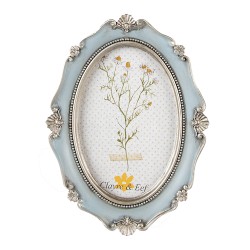 Clayre & Eef Photo Frame 10x15 cm Blue Polyresin