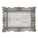 Clayre & Eef Cornice per foto 10x15 cm Blu Plastica Vetro