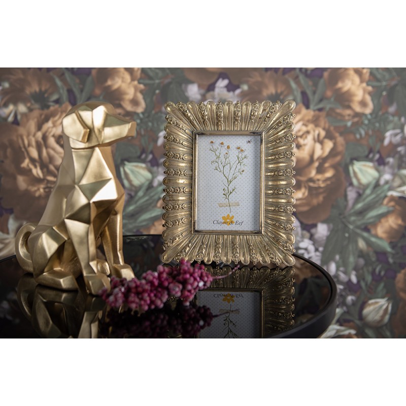 Clayre & Eef Photo Frame 10x15 cm Gold colored Plastic Glass