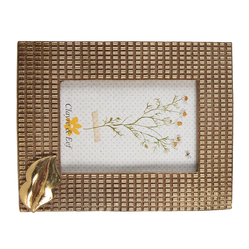 Clayre & Eef Photo Frame 10x15 cm Gold colored Plastic Glass