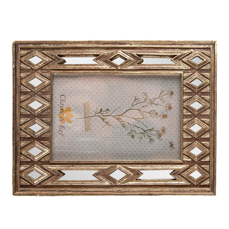 Clayre & Eef Photo Frame 10x15 cm Gold colored Plastic Glass