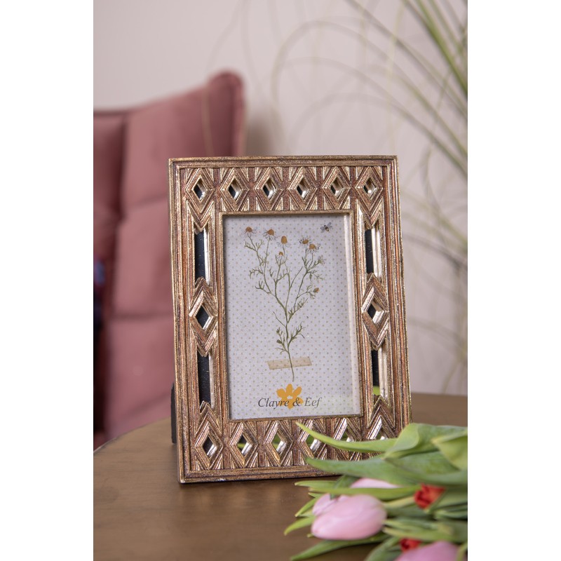 Clayre & Eef Photo Frame 10x15 cm Gold colored Plastic Glass