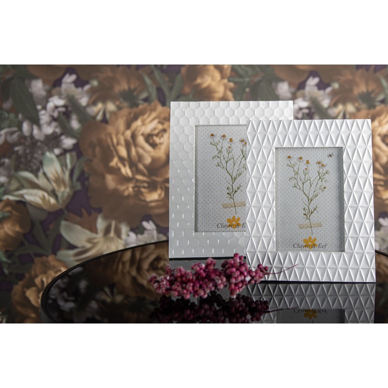 Clayre & Eef Photo Frame 10x15 cm White Plastic Glass