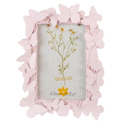 Clayre & Eef Photo Frame 10x15 cm Pink Plastic Glass