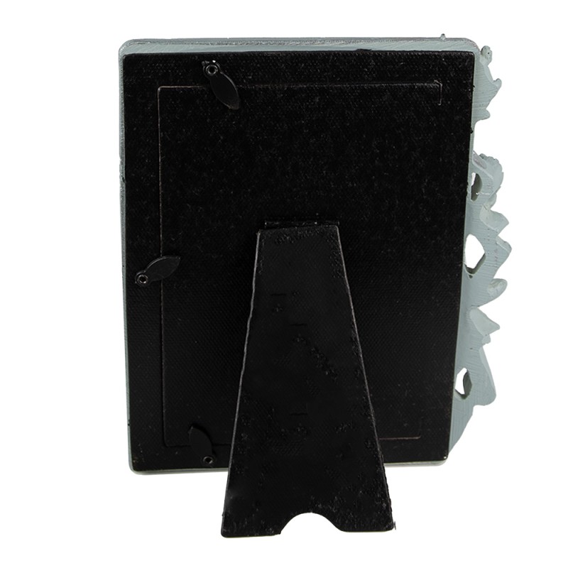 Clayre & Eef Photo Frame 10x15 cm Blue Plastic Glass