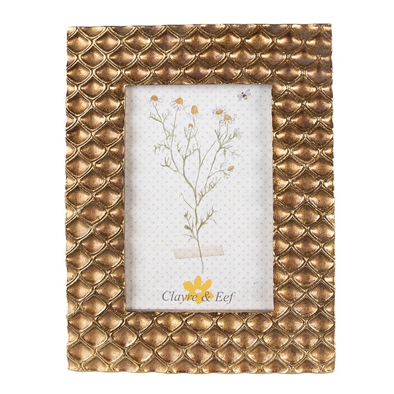 Clayre & Eef Cadre photo 10x15 cm Couleur or Plastique Rayon de miel