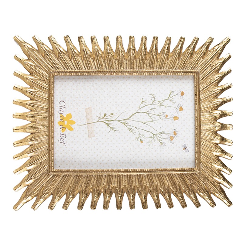 Clayre & Eef Photo Frame 10x15 cm Gold colored Plastic