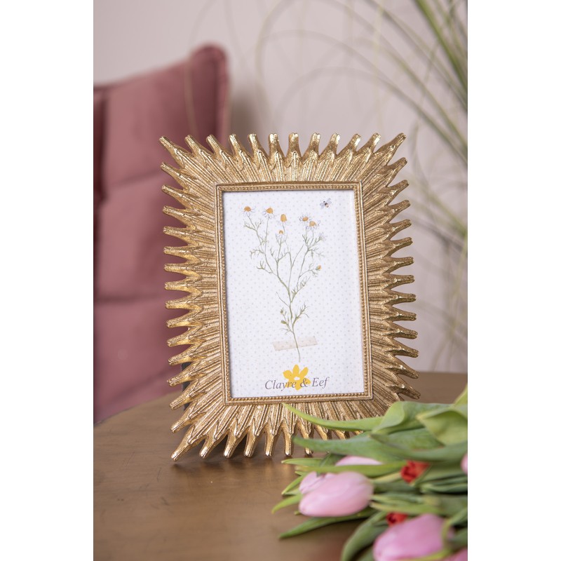 Clayre & Eef Photo Frame 10x15 cm Gold colored Plastic
