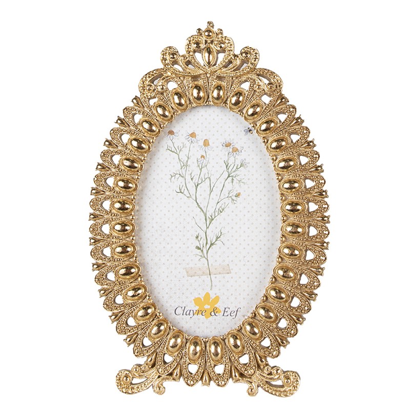 Clayre & Eef Bilderrahmen 10x15 cm Goldfarbig Kunststoff