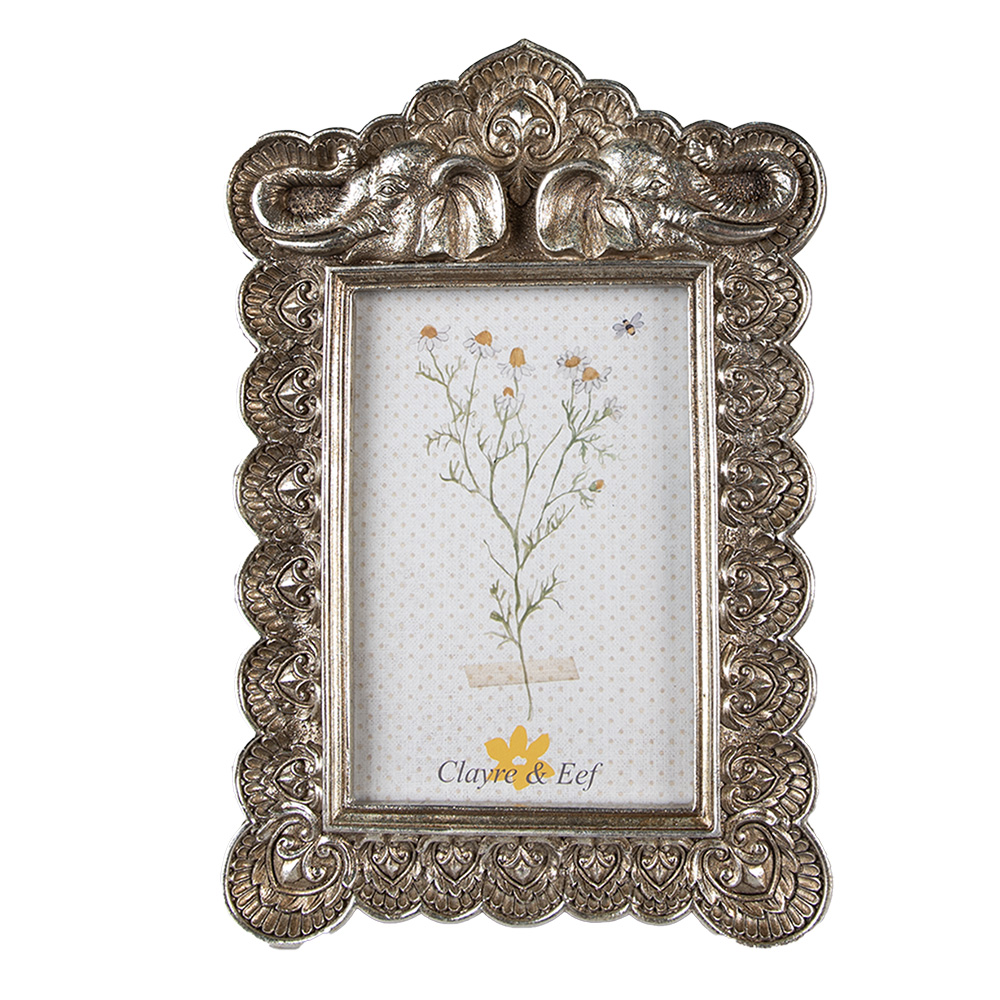 Clayre & Eef Fotolijst 10x15 cm Zilverkleurig Polyresin afbeelding 1