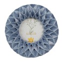 Clayre & Eef Cadre photo 8x8 cm Bleu Plastique Rond