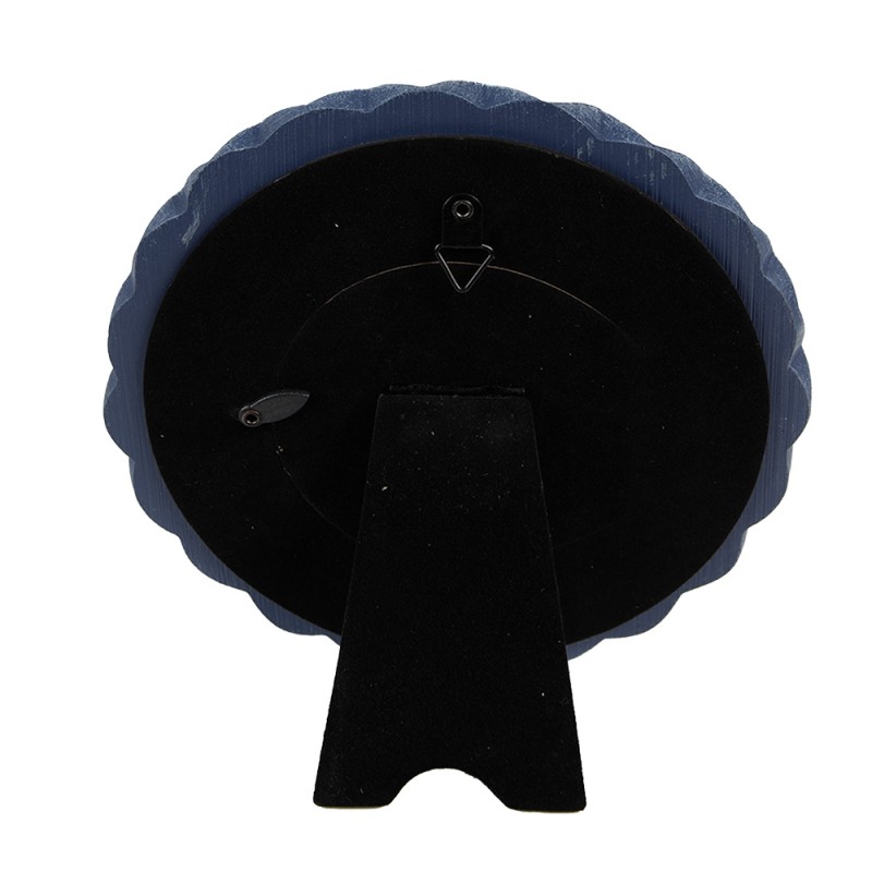 Clayre & Eef Cadre photo 8x8 cm Bleu Plastique Rond