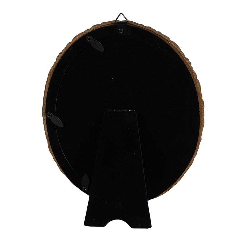 Clayre & Eef Bilderrahmen 13x18 cm Goldfarbig Kunststoff Glas Oval