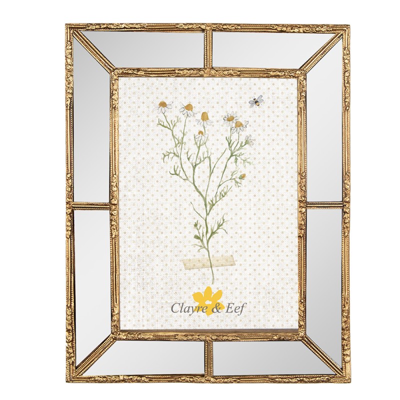 Clayre & Eef Bilderrahmen 10x15 cm Goldfarbig Kunststoff Glas Rechteck