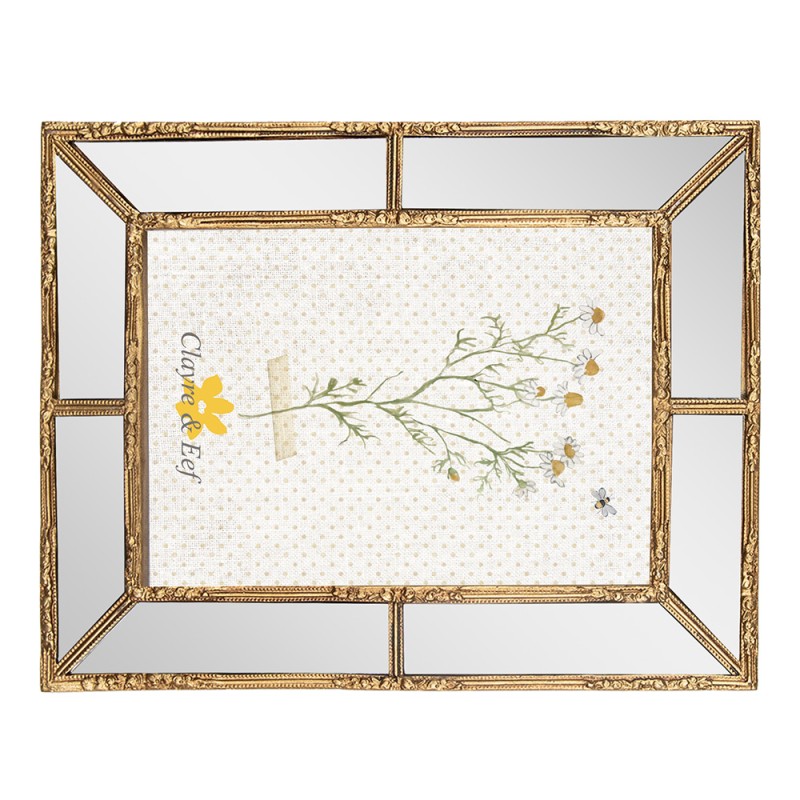 Clayre & Eef Bilderrahmen 10x15 cm Goldfarbig Kunststoff Glas Rechteck