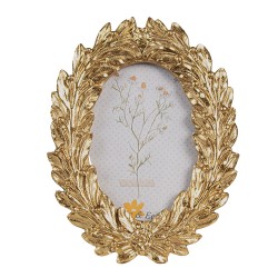 Clayre & Eef Bilderrahmen 7x9 cm Goldfarbig Polyresin Oval