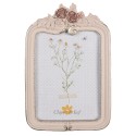 Clayre & Eef Photo Frame 10x15 cm Pink Plastic Glass Rectangle