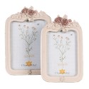 Clayre & Eef Photo Frame 13x18 cm Pink Plastic Glass Rectangle
