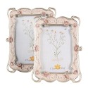 Clayre & Eef Cadre photo 10x15 cm Rose Plastique Verre Rectangle