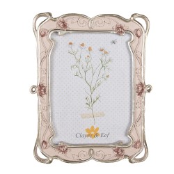Clayre & Eef Photo Frame 13x18 cm Pink Plastic Glass Rectangle