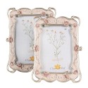 Clayre & Eef Photo Frame 13x18 cm Pink Plastic Glass Rectangle