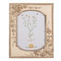 Clayre & Eef Bilderrahmen 13x18 cm Beige Goldfarbig Kunststoff Glas Rechteck