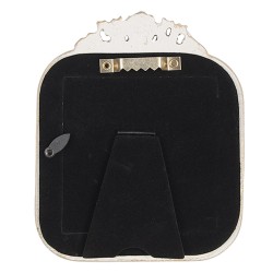 Clayre & Eef Bilderrahmen 9x9 cm Weiß Goldfarbig Kunststoff Glas Quadrat