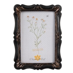 Clayre & Eef Photo Frame 10x15 cm Black Brown Plastic Glass Rectangle