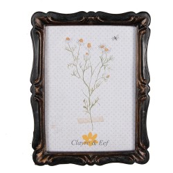 Clayre & Eef Cornice per foto 13x18 cm Nero Marrone Plastica Rettangolo