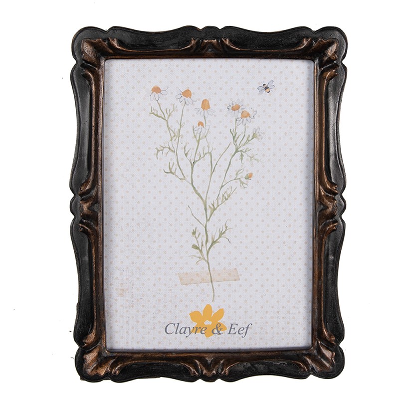 Clayre & Eef Photo Frame 13x18 cm Black Brown Plastic Rectangle