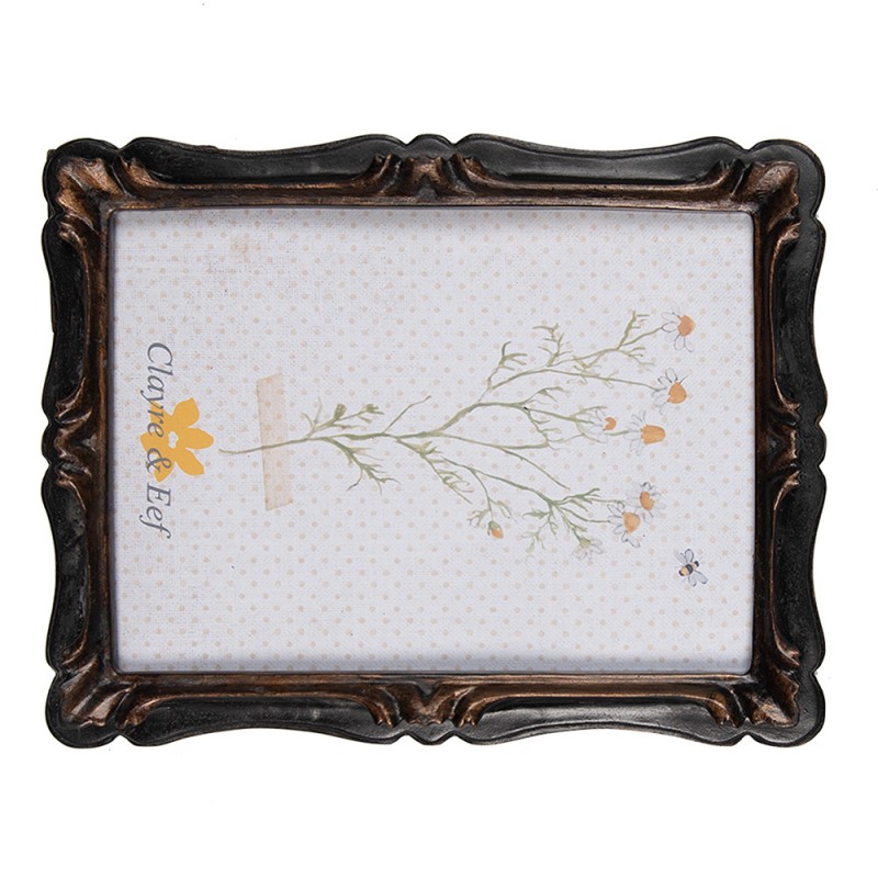 Clayre & Eef Photo Frame 13x18 cm Black Brown Plastic Rectangle