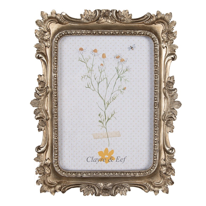 Clayre & Eef Fotolijst  13x18 cm Goudkleurig Kunststof Glas Rechthoek