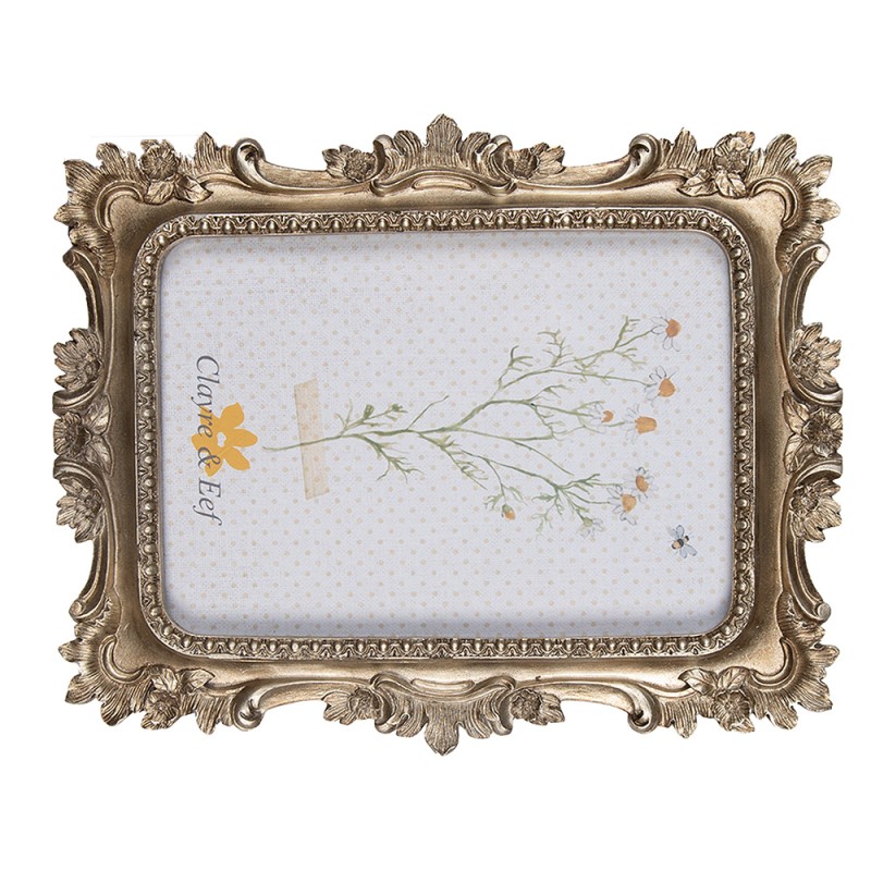 Clayre & Eef Fotolijst  13x18 cm Goudkleurig Kunststof Glas Rechthoek