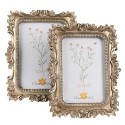 Clayre & Eef Fotolijst  13x18 cm Goudkleurig Kunststof Glas Rechthoek