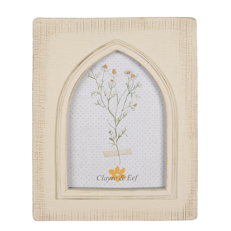 Clayre & Eef Cornice per foto 13x18 cm Beige Plastica Vetro Rettangolo
