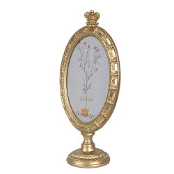 Clayre & Eef Bilderrahmen 13x18 cm Goldfarbig Kunststoff Glas Oval