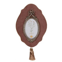 Clayre & Eef Cornice per foto 10x15 cm Rosa Color oro Plastica Vetro