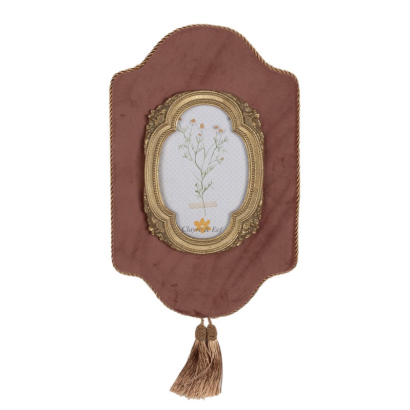 Clayre & Eef Cadre photo 10x15 cm Rose Couleur or Plastique Verre